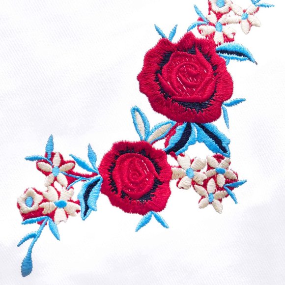 OLGYN Women’s White Denim Overall With Embroidery - Picture 5 of 5